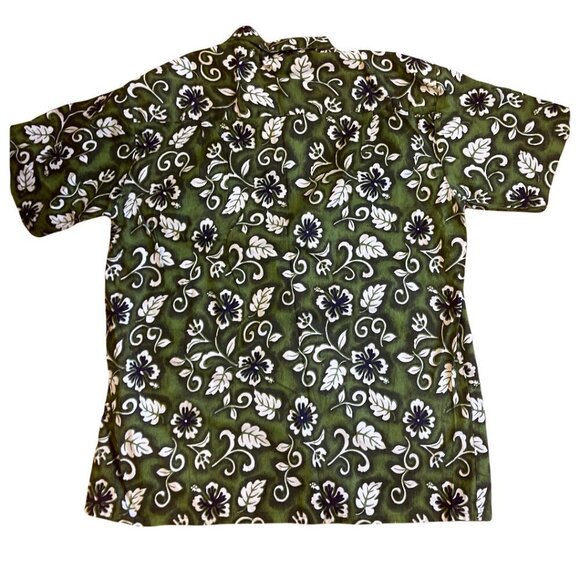 Sunset Highway Size Large 100% Cotton Green Floral Short Sleeve Hawaiian… - Picture 6 of 7